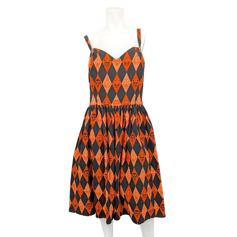 Vixen By Micheline Pitt Trick 'r Treat Retro Dress Pinup Goth Harlequin Size 4X
